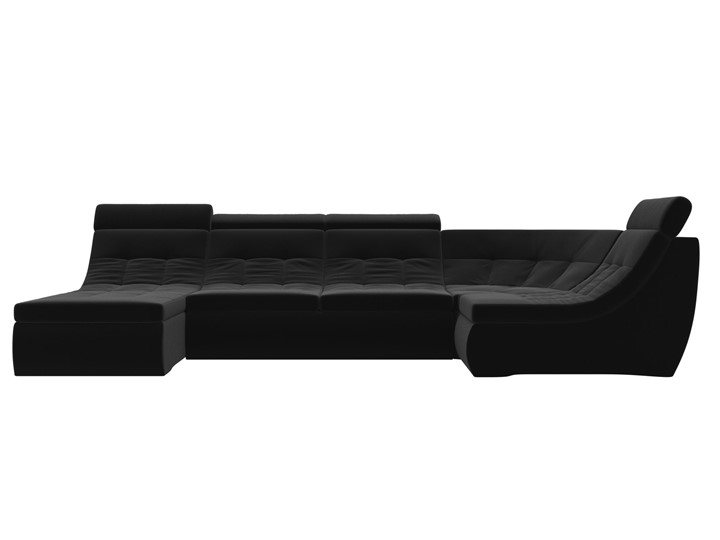 Большой модульный диван Холидей люкс, Черный (микровельвет) в Элисте - изображение 3
