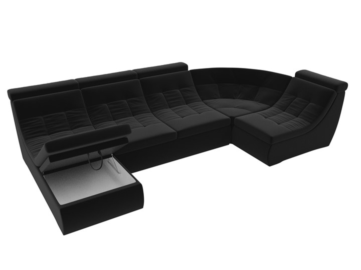 Большой модульный диван Холидей люкс, Черный (микровельвет) в Элисте - изображение 6