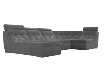 Большой модульный диван Холидей люкс, Серый (велюр) в Элисте - предосмотр 4