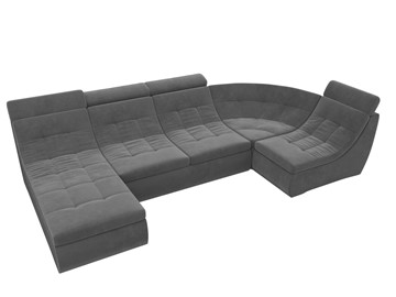 Большой модульный диван Холидей люкс, Серый (велюр) в Элисте - предосмотр 5