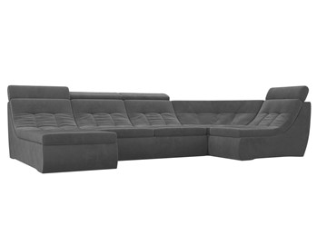 Большой модульный диван Холидей люкс, Серый (велюр) в Элисте - предосмотр