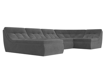 Модульный раскладной диван Холидей, Серый (велюр) в Элисте - предосмотр 4