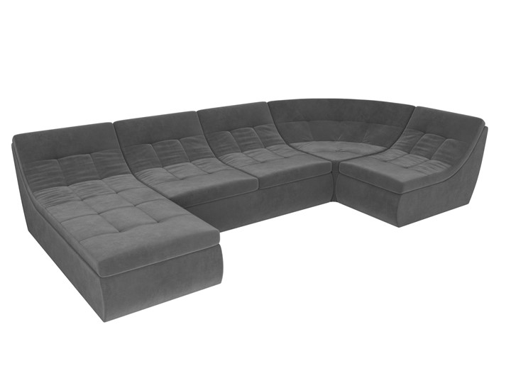 Модульный раскладной диван Холидей, Серый (велюр) в Элисте - изображение 5