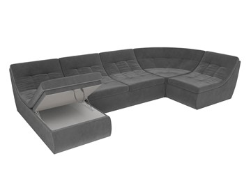 Модульный раскладной диван Холидей, Серый (велюр) в Элисте - предосмотр 6