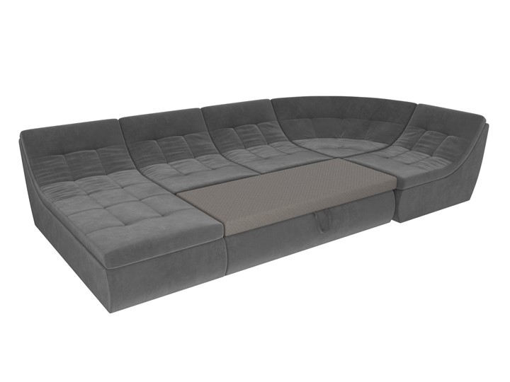 Модульный раскладной диван Холидей, Серый (велюр) в Элисте - изображение 7