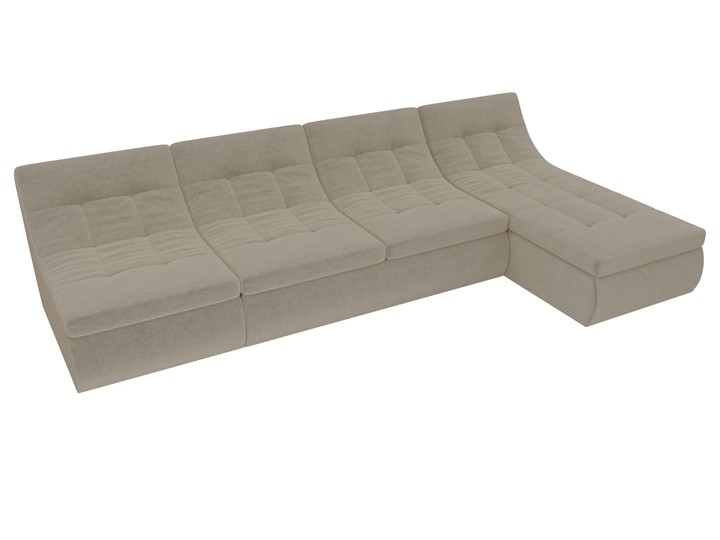 Большой модульный диван Холидей, Бежевый (микровельвет) в Элисте - изображение 4