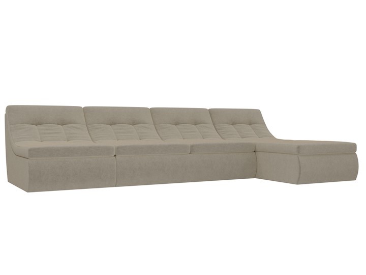 Большой модульный диван Холидей, Бежевый (микровельвет) в Элисте - изображение