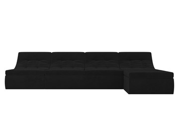 Модульный угловой диван Холидей, Черный (велюр) в Элисте - предосмотр 3
