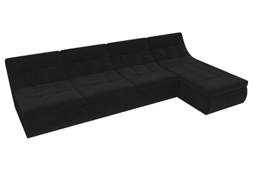 Модульный угловой диван Холидей, Черный (велюр) в Элисте - предосмотр 5