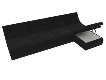 Модульный угловой диван Холидей, Черный (велюр) в Элисте - предосмотр 6