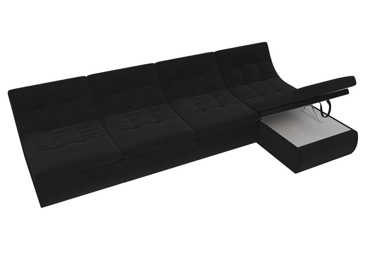 Модульный угловой диван Холидей, Черный (велюр) в Элисте - изображение 6