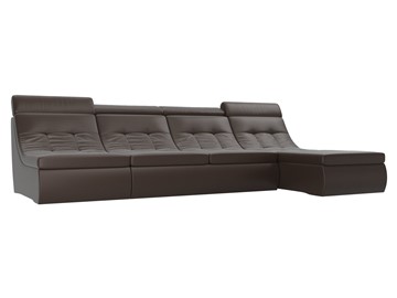 Модульный раскладной диван Холидей люкс, Коричневый (экокожа) в Элисте - предосмотр