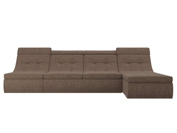 Модульный раскладной диван Холидей люкс, Коричневый (рогожка) в Элисте - предосмотр 3