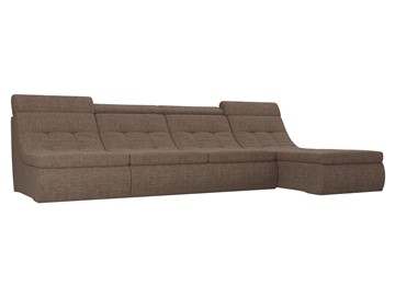 Модульный раскладной диван Холидей люкс, Коричневый (рогожка) в Элисте - предосмотр
