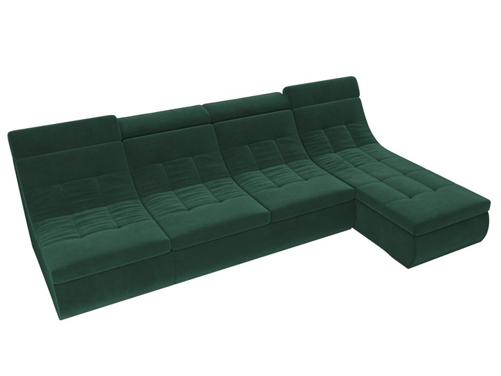 Модульный угловой диван Холидей люкс, Зеленый (велюр) в Элисте - изображение 6