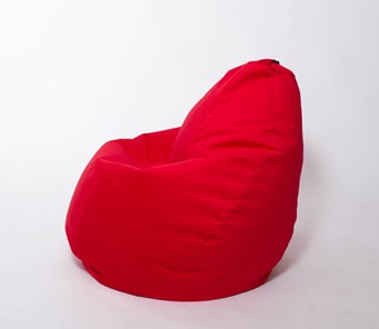 Кресло-мешок Груша среднее, велюр однотон, красное в Элисте - предосмотр 1