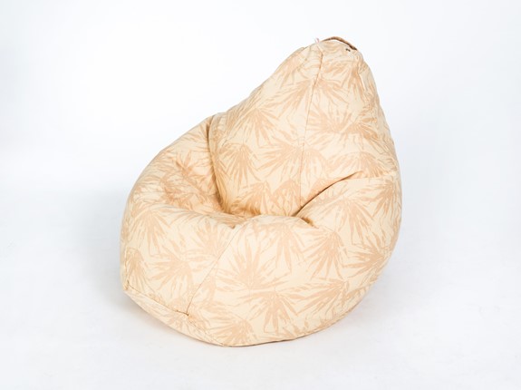 Кресло-мешок Груша большое, жаккард, бежевые листья в Элисте - изображение