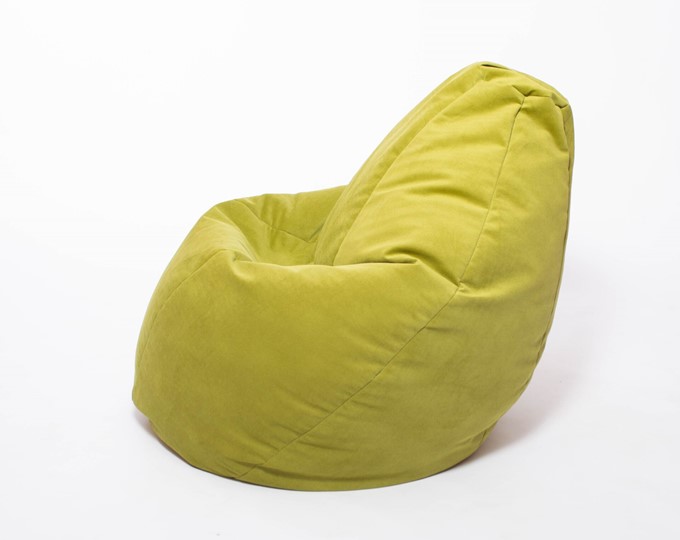 Кресло-мешок Груша большое, велюр однотон, травянное в Элисте - изображение 2