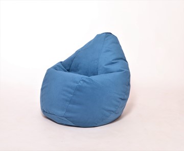 Кресло-мешок Груша большое, велюр однотон, синее в Элисте