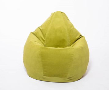 Кресло-мешок Груша большое, велюр однотон, травянное в Элисте - предосмотр 1