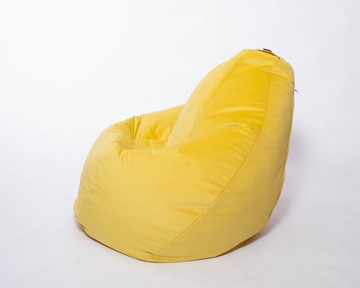 Кресло-мешок Груша среднее, велюр однотон, лимонное в Элисте - предосмотр 1
