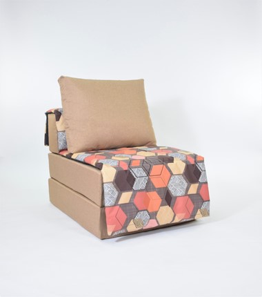 Бескаркасное кресло Харви, песочный-геометрия браун в Элисте - изображение