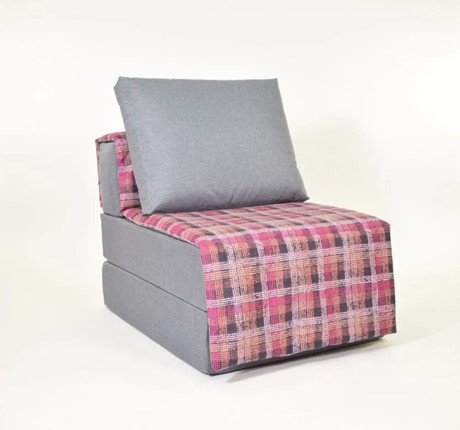 Бескаркасное кресло-кровать Харви, серый - квадро в Элисте - изображение