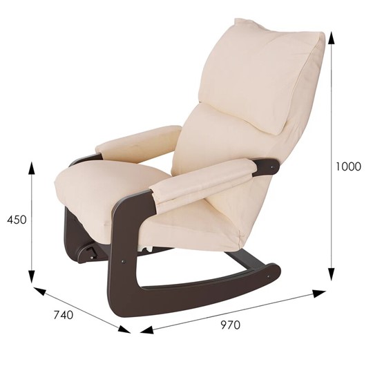 Кресло-качалка Модель 81, ткань макс 100, каркас венге в Элисте - изображение 1