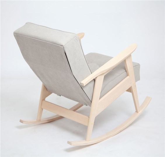 Кресло-качалка Ретро (беленый дуб / 02 - светло-серый) в Элисте - изображение 1