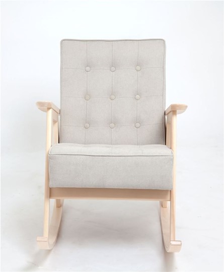 Кресло-качалка Ретро (беленый дуб / 02 - светло-серый) в Элисте - изображение 2