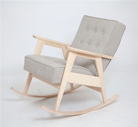 Кресло-качалка Ретро (беленый дуб / 02 - светло-серый) в Элисте - изображение
