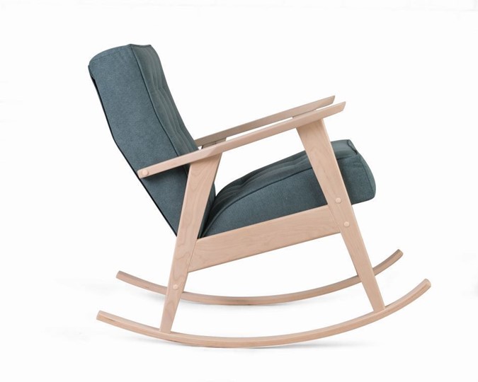 Кресло-качалка Ретро (беленый дуб / RS 29 - бирюзовый) в Элисте - изображение 1