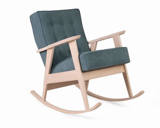 Кресло-качалка Ретро (беленый дуб / RS 29 - бирюзовый) в Элисте - изображение