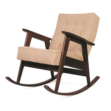 Кресло-качалка Ретро (темный тон / RS 03 - бежевый) в Элисте - изображение