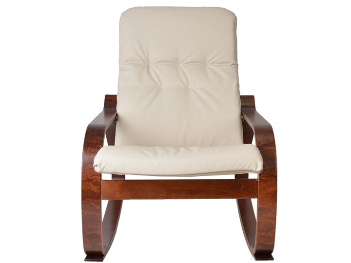Кресло мягкое Сайма (экокожа бежевый, каркас вишня) в Элисте - изображение 2