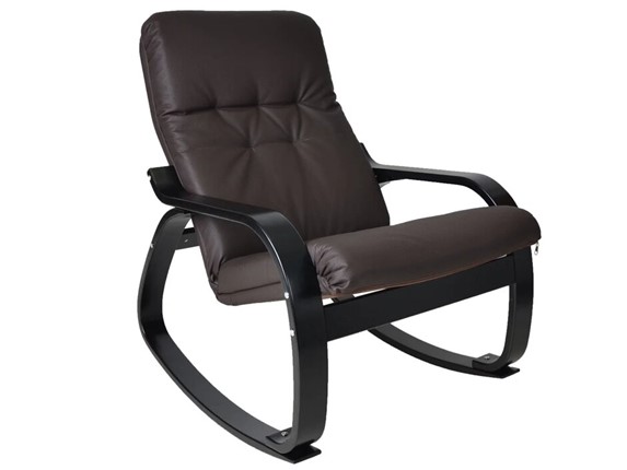 Мягкое кресло Сайма (экокожа шоколад, каркас венге структура) в Элисте - изображение