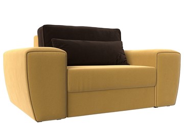 Кресло-кровать Лига-008, Желтый\Коричневый (Микровельвет) НПБ в Элисте