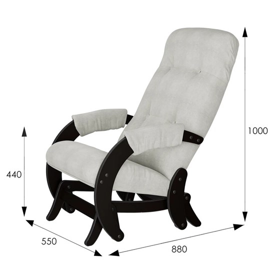Кресло-маятник Модель 68, ткань верона лайт грей, каркас венге в Элисте - изображение 1