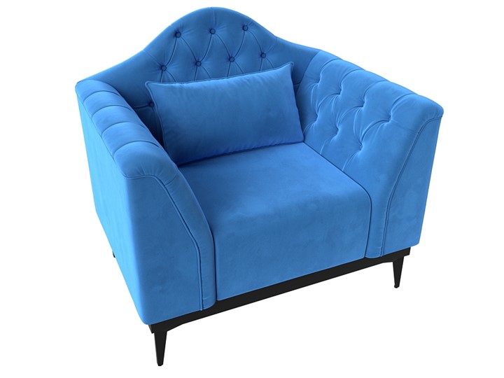 Кресло на ножках Флорида, Голубой (Велюр) НПБ в Элисте - изображение 4