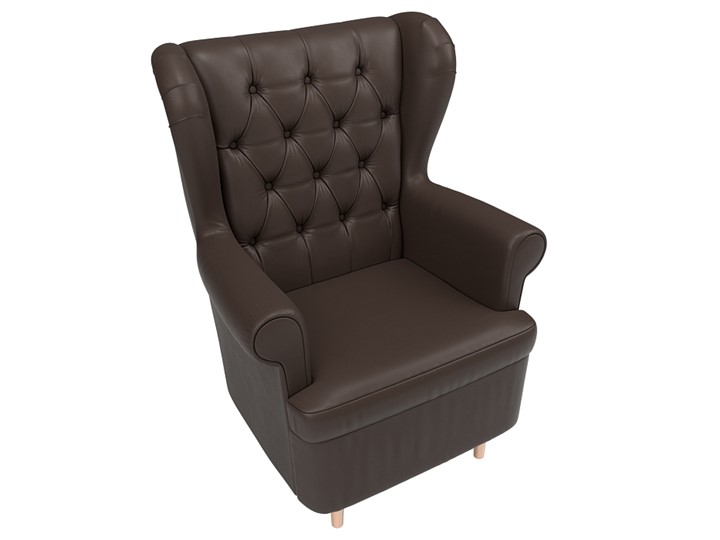 Кресло на ножках Торин Люкс, Коричневый (Экокожа) в Элисте - изображение 4