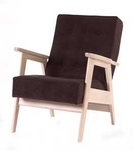 Кресло Ретро (беленый дуб / RS 32 - коричневый) в Элисте - предосмотр