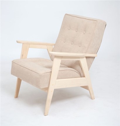 Кресло Ретро (беленый дуб / RS3 - бежевый) в Элисте - изображение