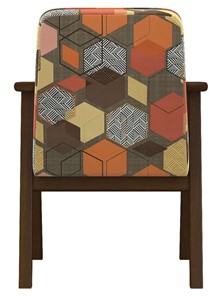 Кресло мягкое Ретро ткань геометрия коричневый, каркас орех в Элисте - предосмотр 2