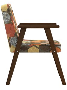 Кресло мягкое Ретро ткань геометрия коричневый, каркас орех в Элисте - предосмотр 3