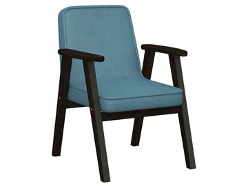 Мягкое кресло Ретро ткань голубой, каркас венге в Элисте - предосмотр
