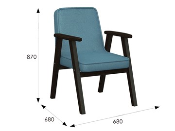 Мягкое кресло Ретро ткань голубой, каркас венге в Элисте - предосмотр 6