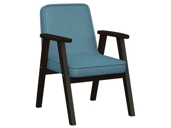Мягкое кресло Ретро ткань голубой, каркас венге в Элисте - изображение