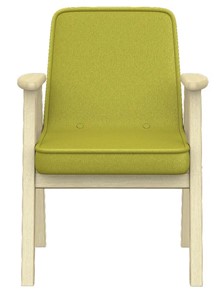 Кресло в гостиную  Ретро ткань лайм, каркас лак в Элисте - предосмотр 3