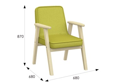 Кресло в гостиную  Ретро ткань лайм, каркас лак в Элисте - предосмотр 5