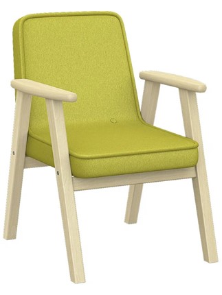 Кресло в гостиную  Ретро ткань лайм, каркас лак в Элисте - изображение